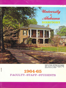 The Gorgas House Museum on the cover of UA’s 1964-1965 faculty, staff, and student directory. 