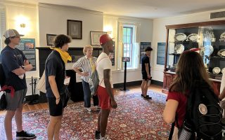 tour group inside the Gorgas House
